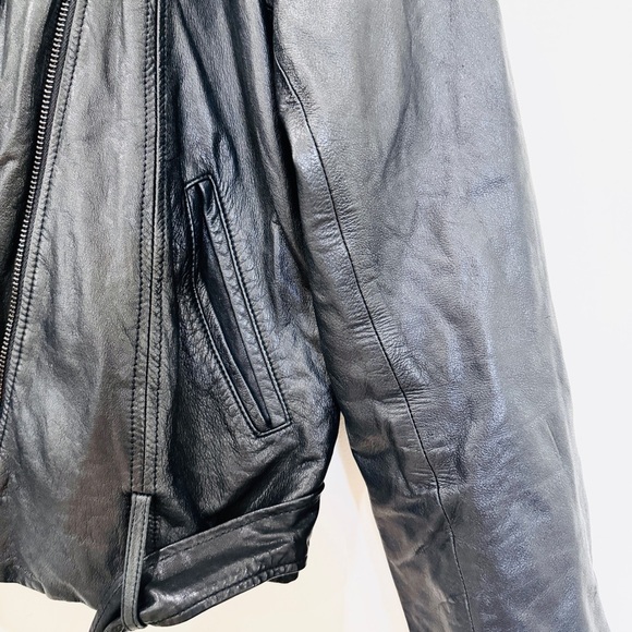 Alice & Olivia Black genuine Leather Jacket - Picture 7 of 13